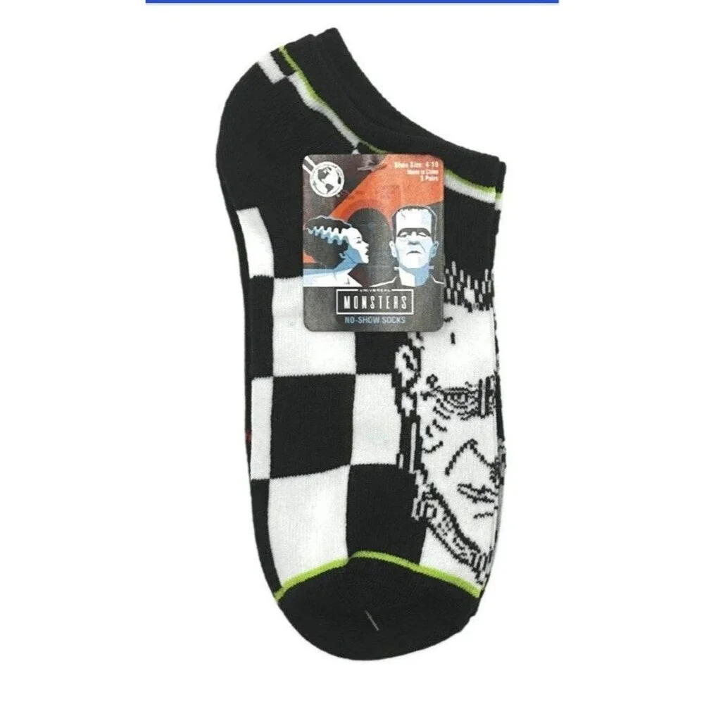 3x Universal Monsters 6x No Show and 1x Slip On Liner Socks Women Size 4-10